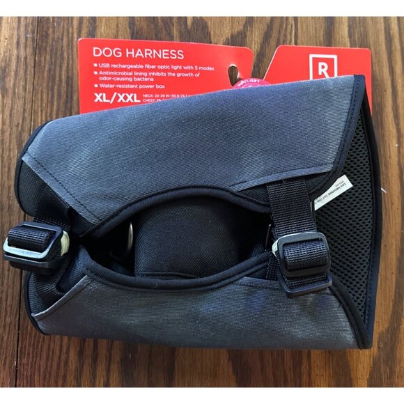 Reddy XL/XXL Dog Harness w/Fiber Optic Light Unisex Black - Picture 1 of 7